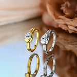 Pear Cut Moissanite Engagement Hug Ring - Ornalux