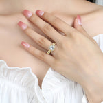 D Color Moissanite Flower Engagement Ring - Ornalux