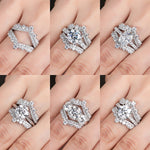 Certified D Color Moissanite Bridal Ring Set - Ornalux