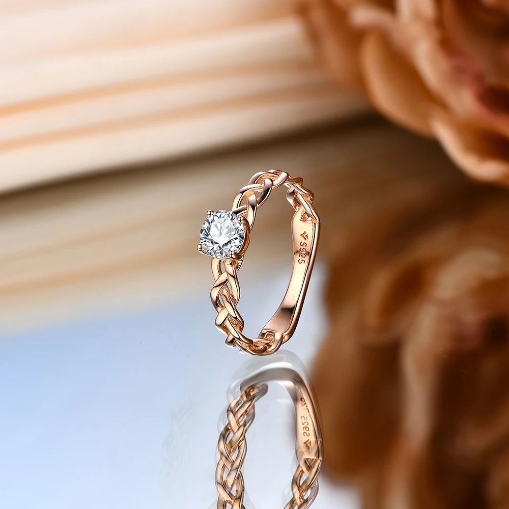 Moissanite Engagement Ring 5.0mm Round Cut - Ornalux