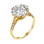 Certified 6Ct Round Cut Moissanite Ring - Ornalux