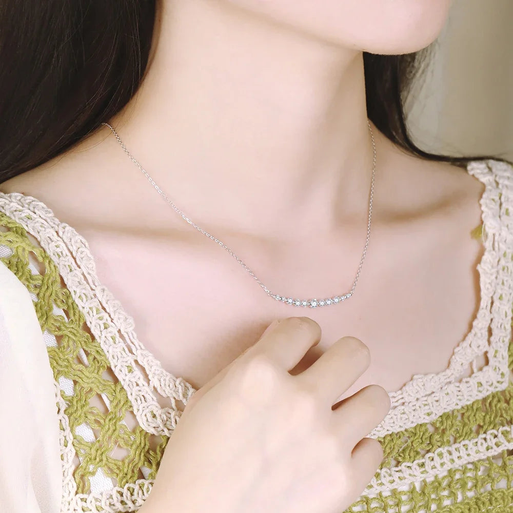 All Moissanite Necklace 1.1ct Sparkling Pendant - Ornalux