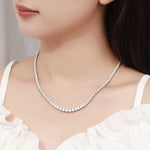 Luxury All Moissanite Tennis Necklace - 18k White Gold - Ornalux