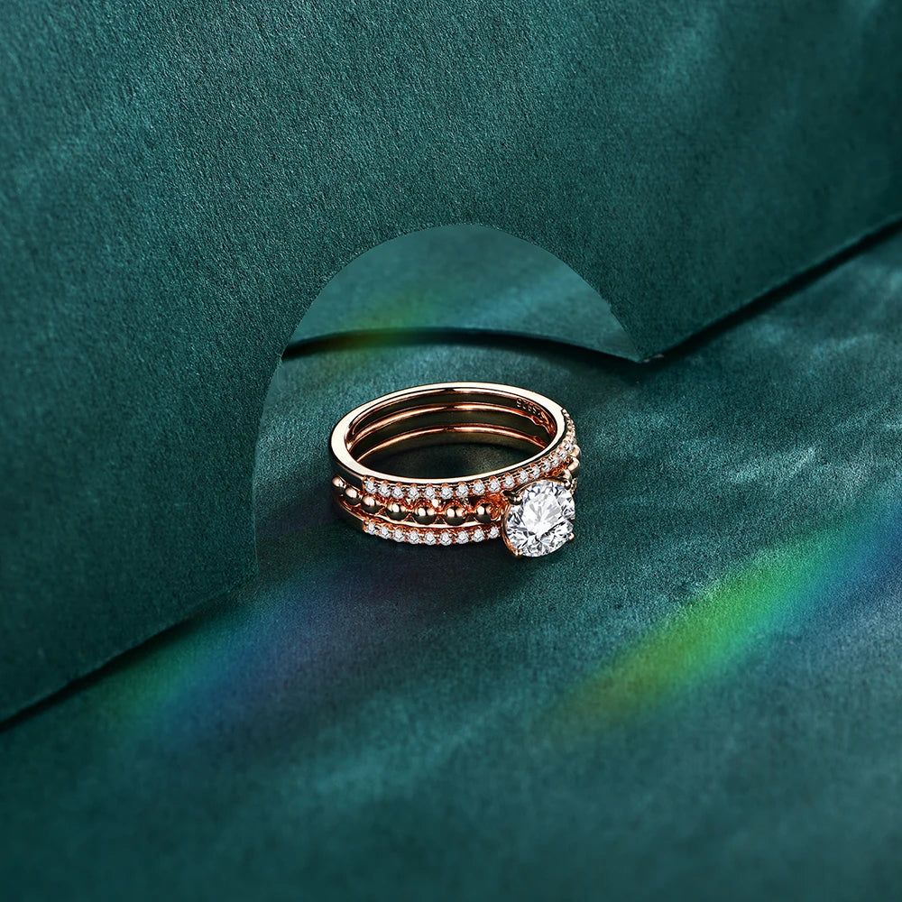 Luxury D Color Round Cut Moissanite Ring for Women - Ornalux