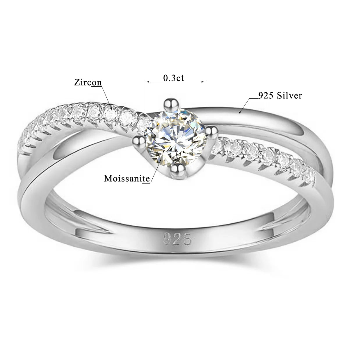 High Quality 4mm Moissanite Wedding Band - Ornalux
