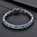 Luxury 925 Silver Blue Spinel Tennis Bracelet - Ornalux