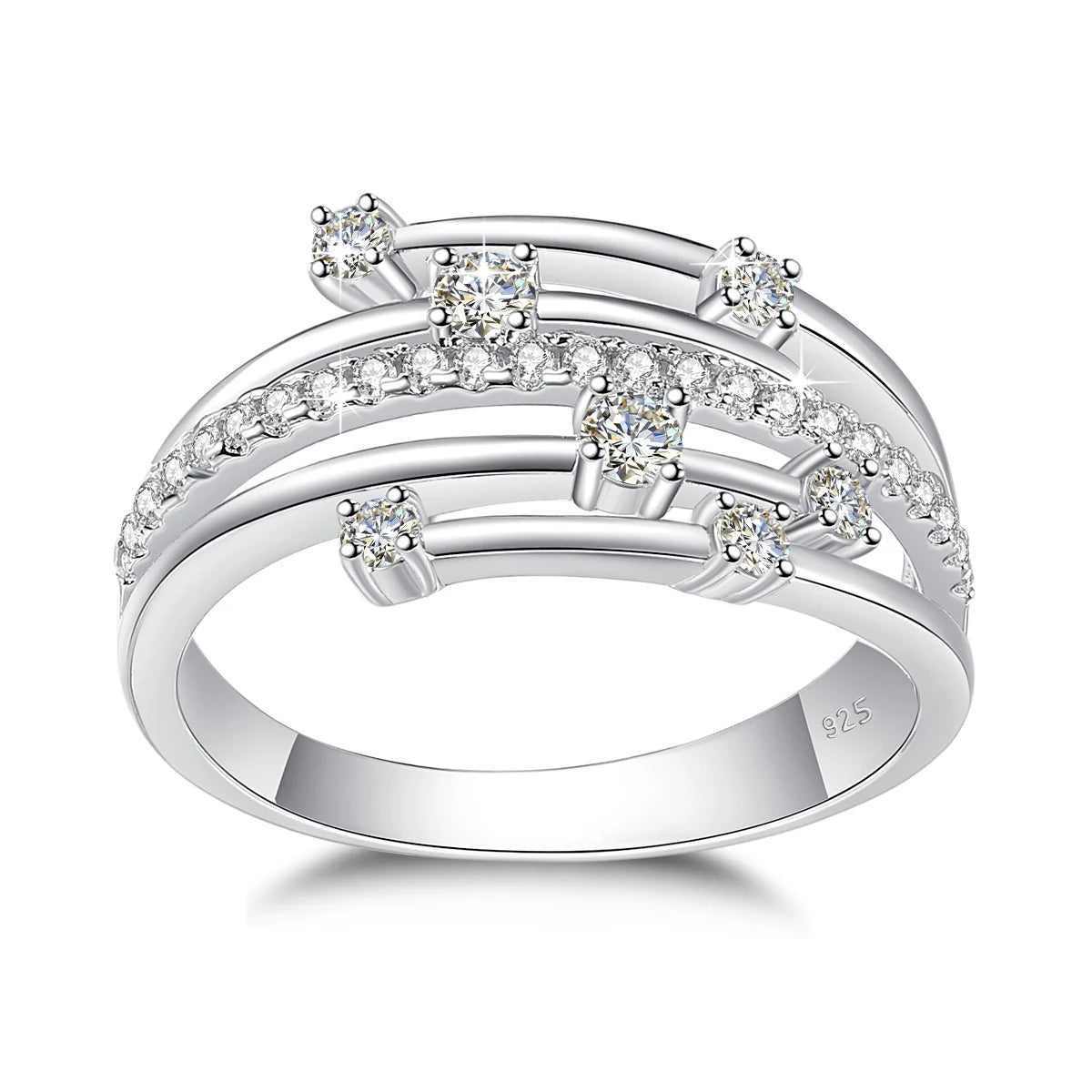 Trendy Moissanite Ring Eternity Wedding Band - Ornalux