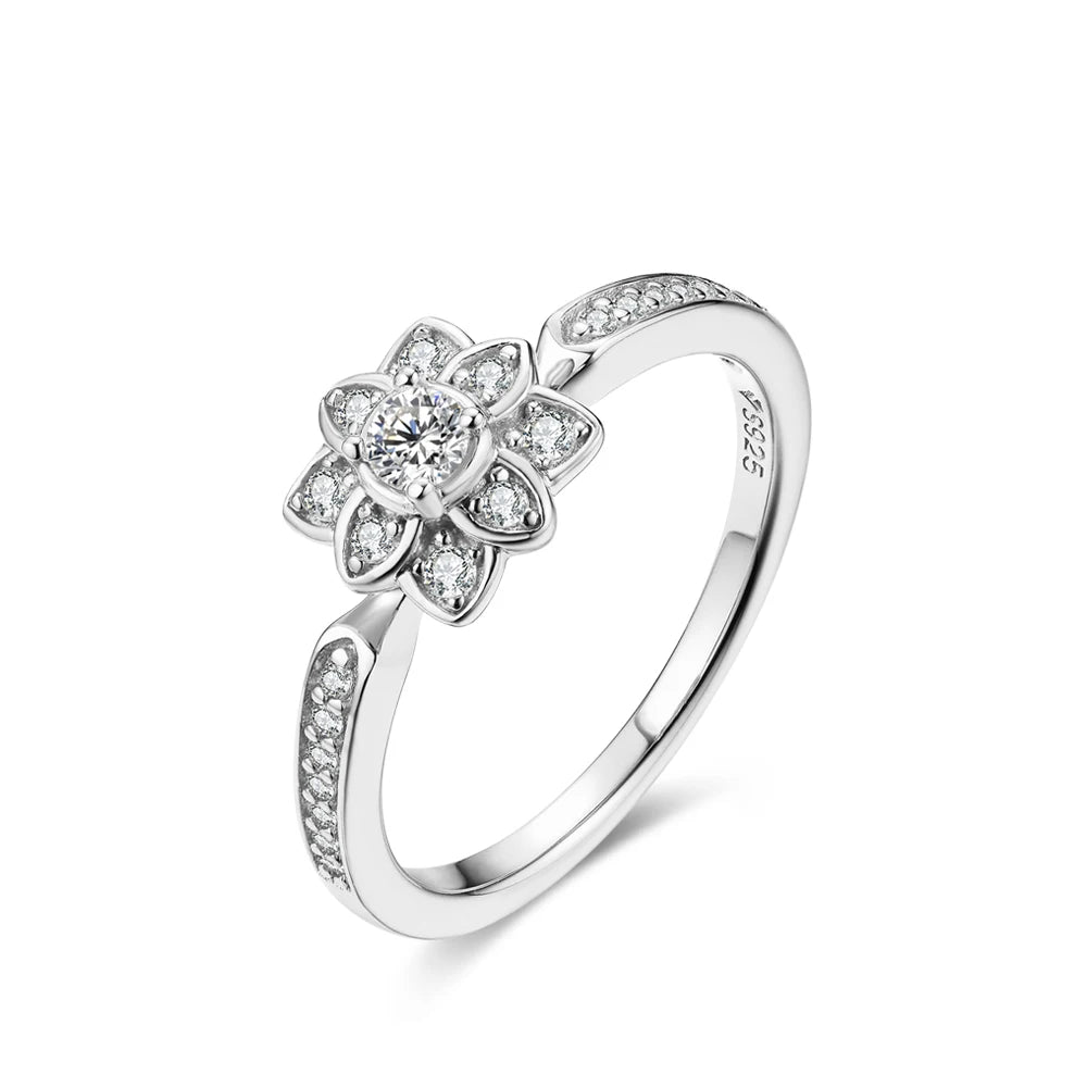 Elegant Moissanite Flower Engagement Ring - Romantic Gift - Ornalux