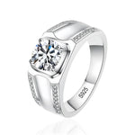 1Ct 6.5mm D VVS1 Moissanite Men's Ring - Ornalux