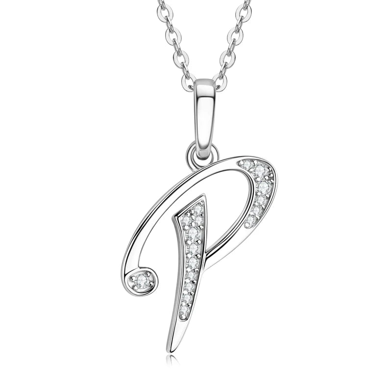 Initial Name Moissanite Pendent Necklace | A-Z Letters - Ornalux