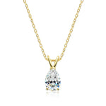 18k Plated 1.5CT Pear Cut Moissanite Diamond Necklace - Ornalux