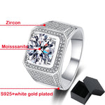 Luxury Moissanite Men's Ring - Brilliant Halo Wedding Ring - Ornalux