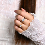 Pear Cut Moissanite Engagement Hug Ring - Ornalux