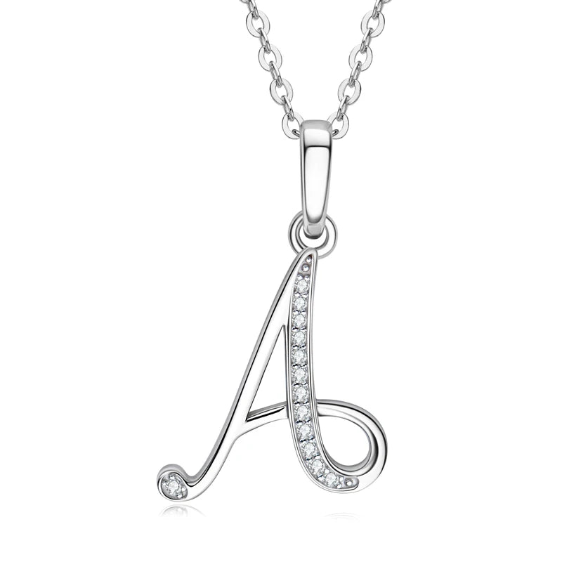 Initial Name Moissanite Pendent Necklace | A-Z Letters - Ornalux