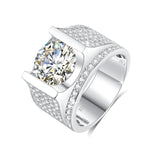 Real Silver Men's Moissanite Ring 4Ct Hip Hop Jewelry - Ornalux
