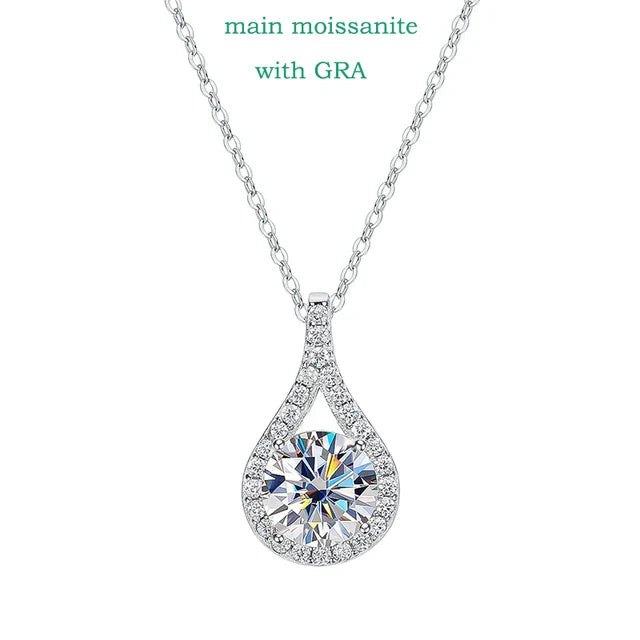 Real Moissanite Water Drop Necklace - Sparkling Gift - Ornalux
