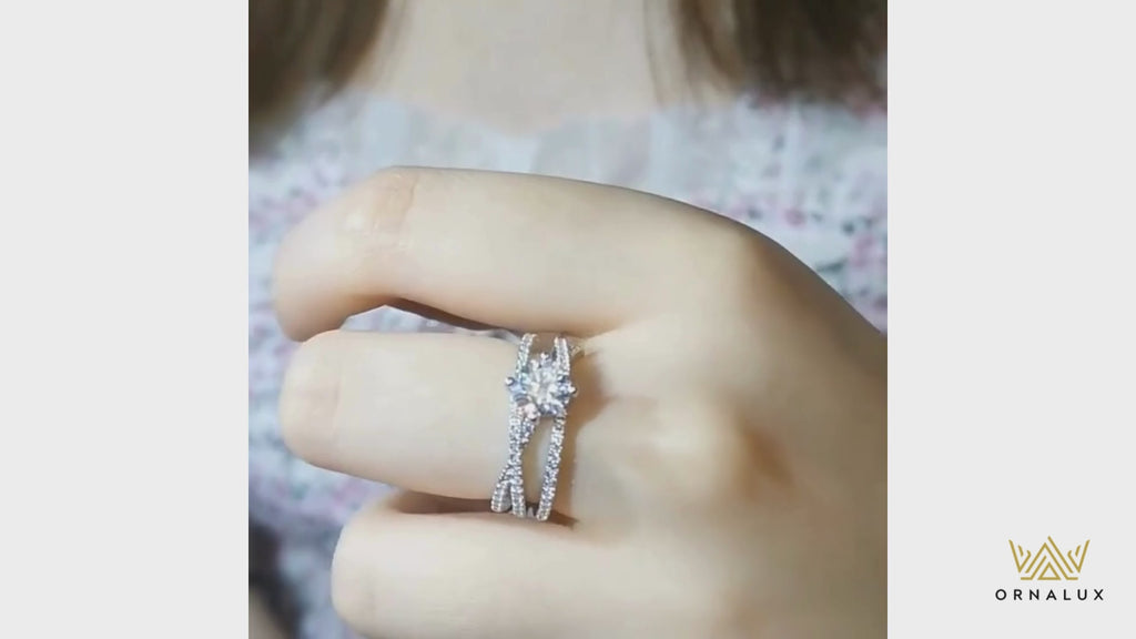 Sparkling Real D Color 1CT Moissanite Ring