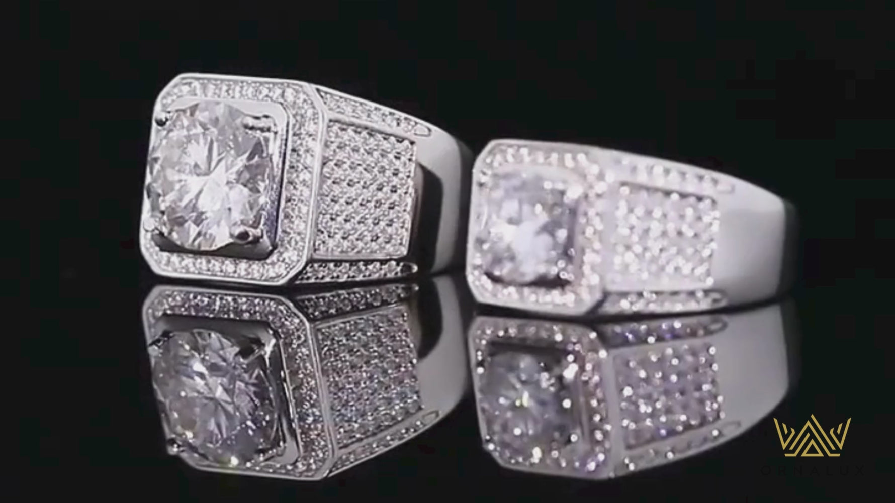 Luxury 2-5CT Moissanite Men's Ring - D Color Brilliant Halo Wedding Band