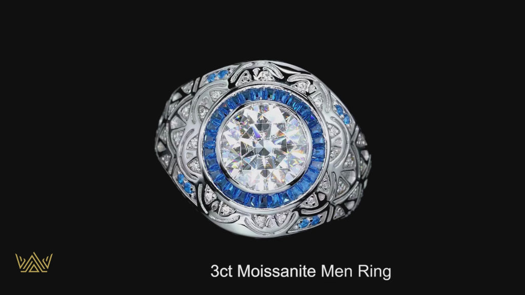 Vintage Men's Moissanite Engagement Ring
