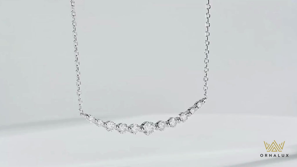 All Moissanite Necklace 1.1ct Sparkling Lab Diamond Pendant