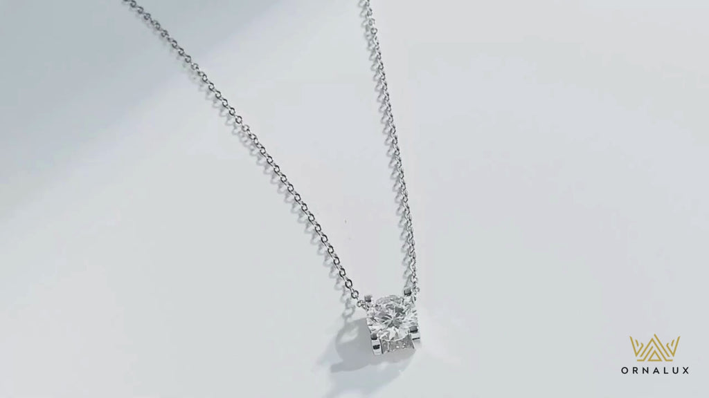 D Color 2CT Moissanite Pendant - Classic Wedding Necklace