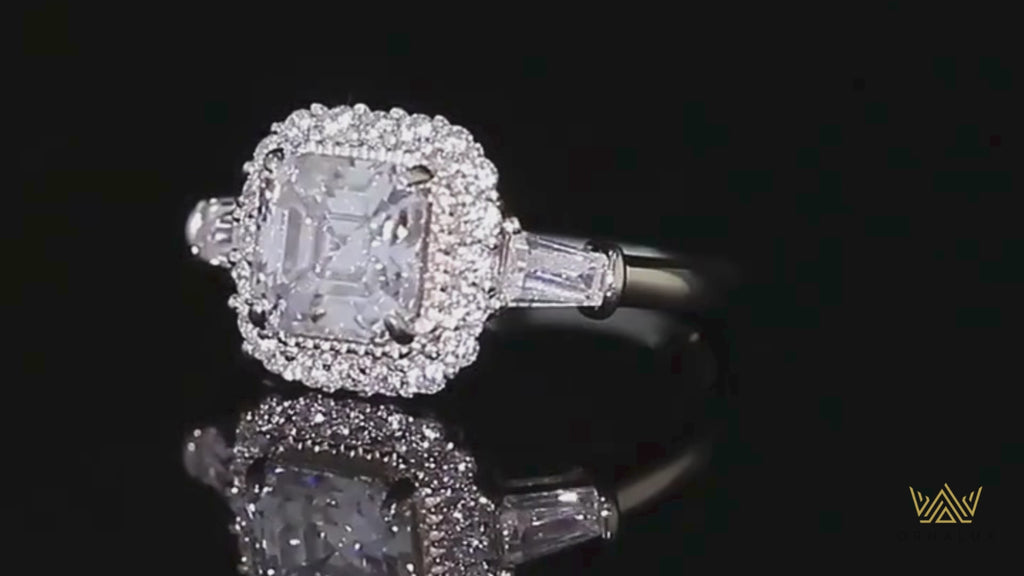 Luxury 2ct Asscher Cut Moissanite Ring