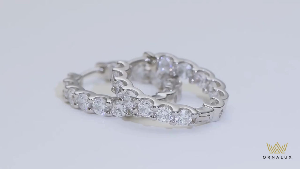 Sparkling 2.6CT Moissanite Hoop Earrings (4 Colors)