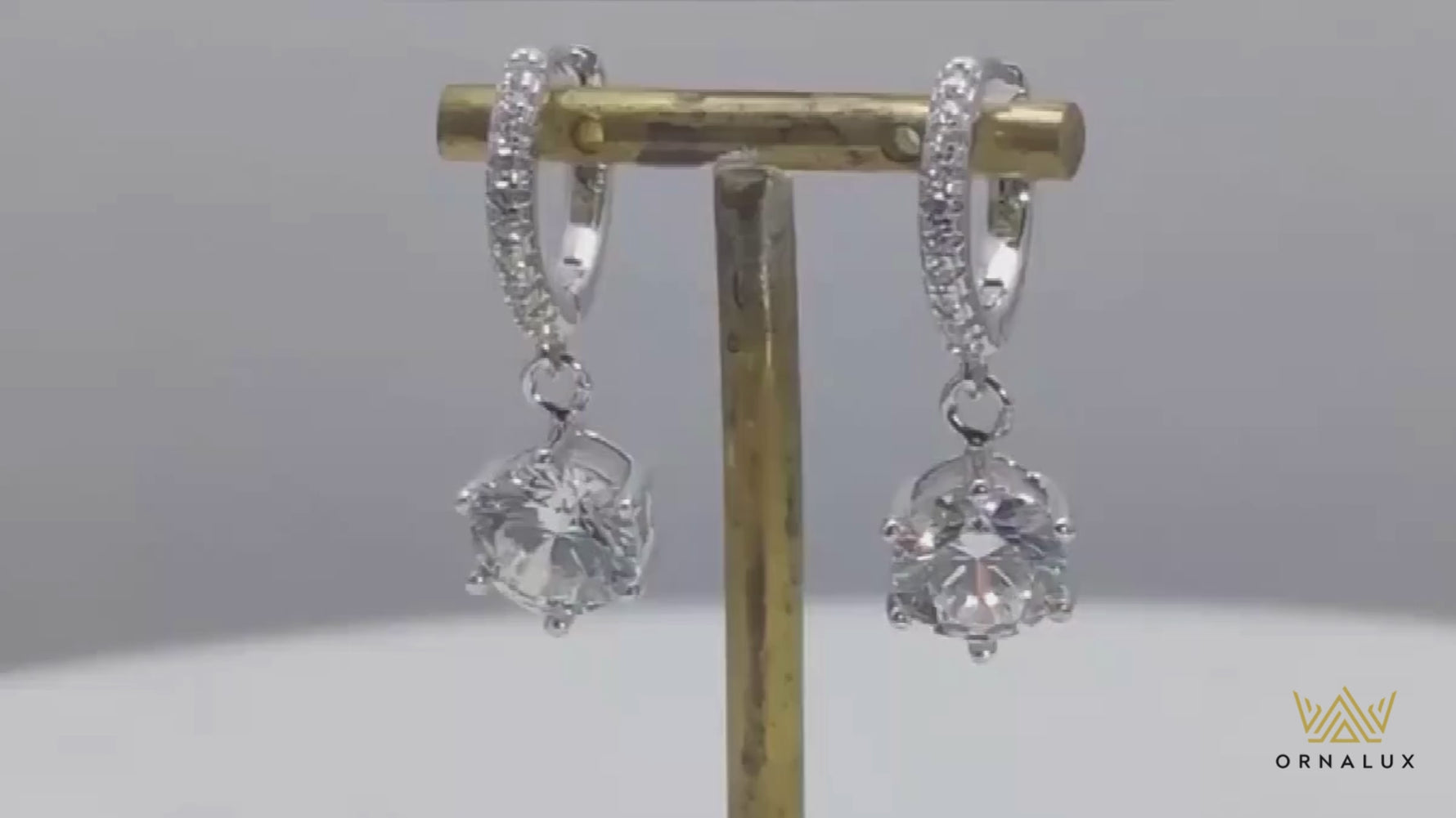 Sparkling White Gold Moissanite Drop Earrings