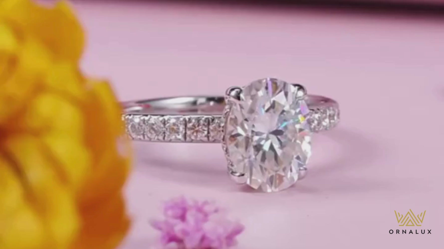 2.4Cttw Oval Cut Moissanite Wedding Ring