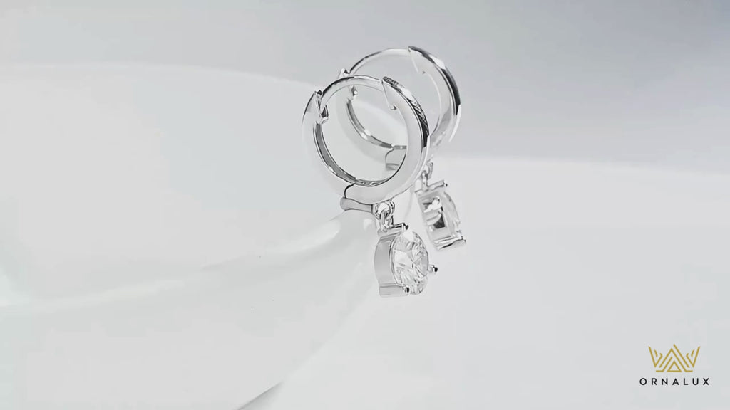 Brilliant Cut Moissanite Drop Earrings