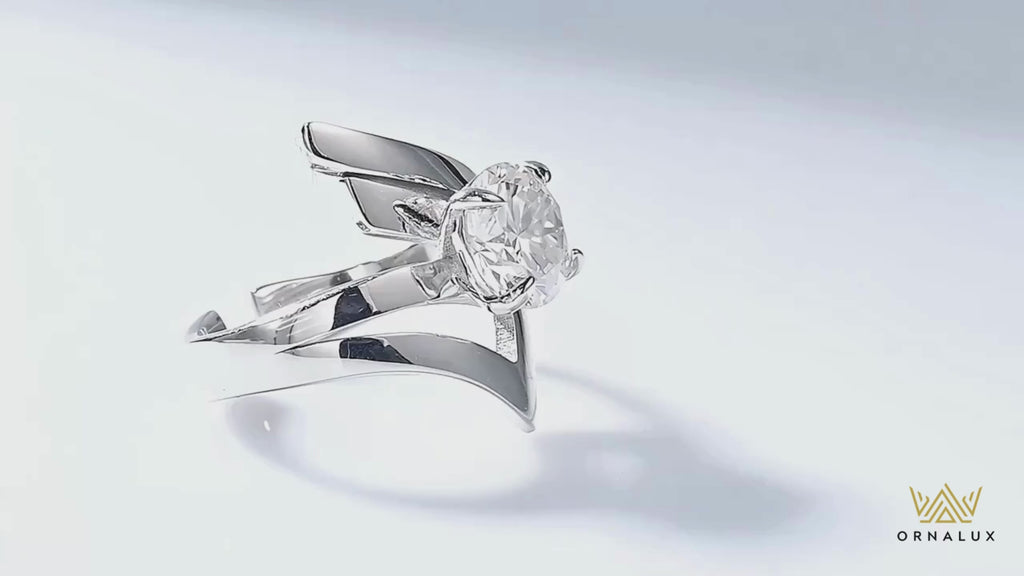 2CT D VVS1 Moissanite Adjustable Ring