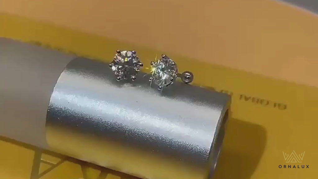 D Color 8mm Moissanite Stud Earrings