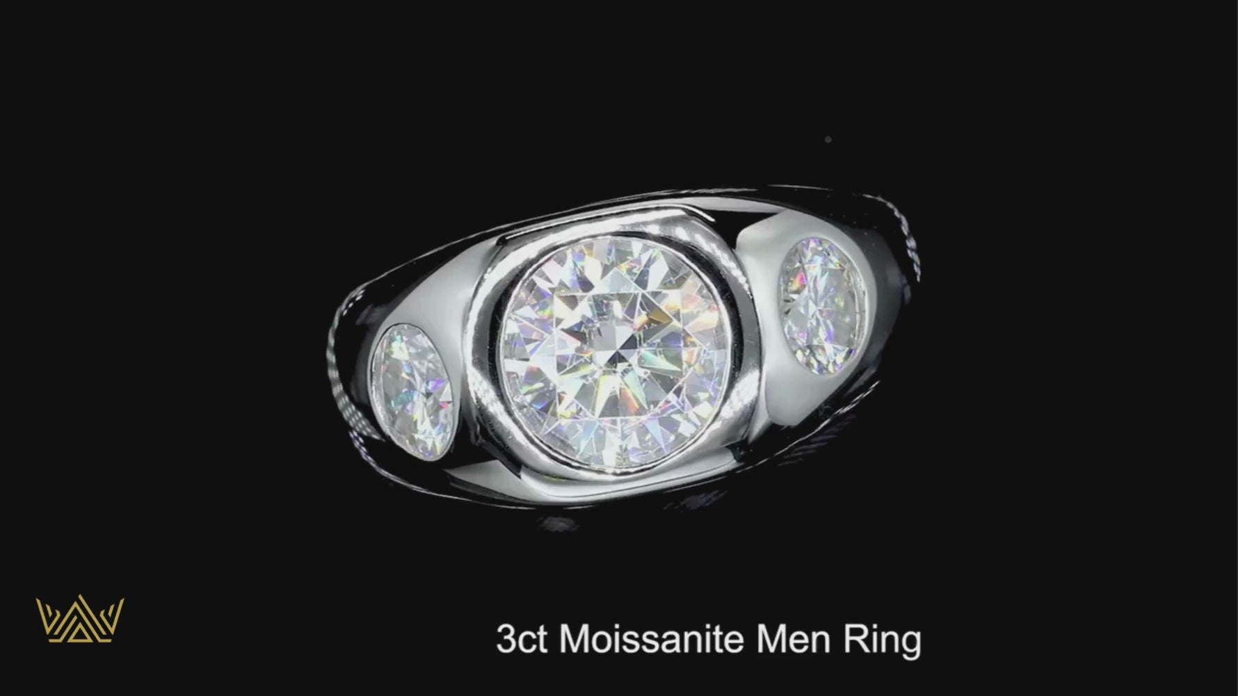 Premium 3cttw D Color Moissanite Men's Ring