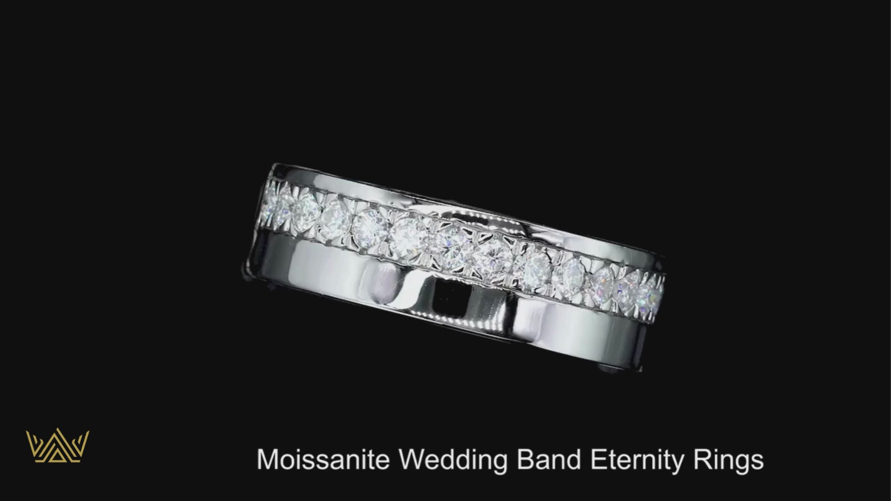 D Color Moissanite Wedding Band Rings for Men