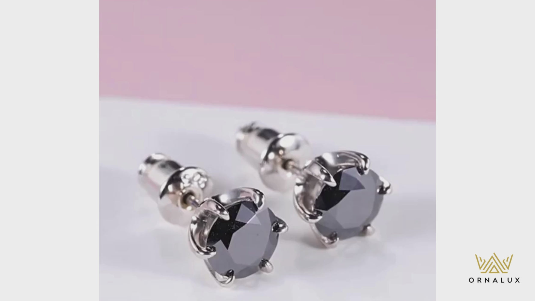 Hip Hop Black Moissanite Stud Earrings