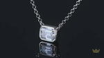 1CT Emerald Cut Moissanite Pendant - 925 Sterling Silver
