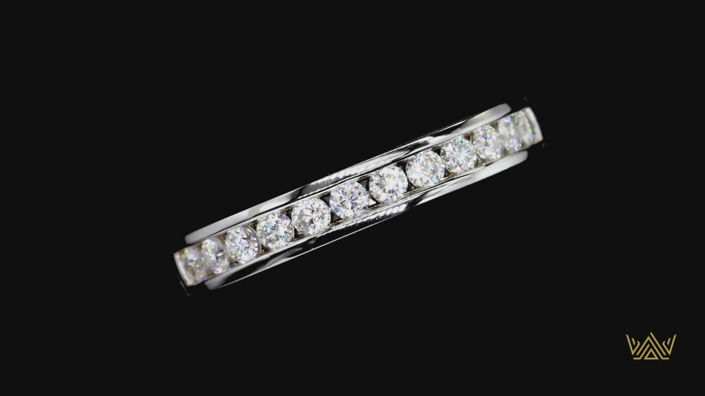 2mm Round Cut Moissanite Wedding Bands