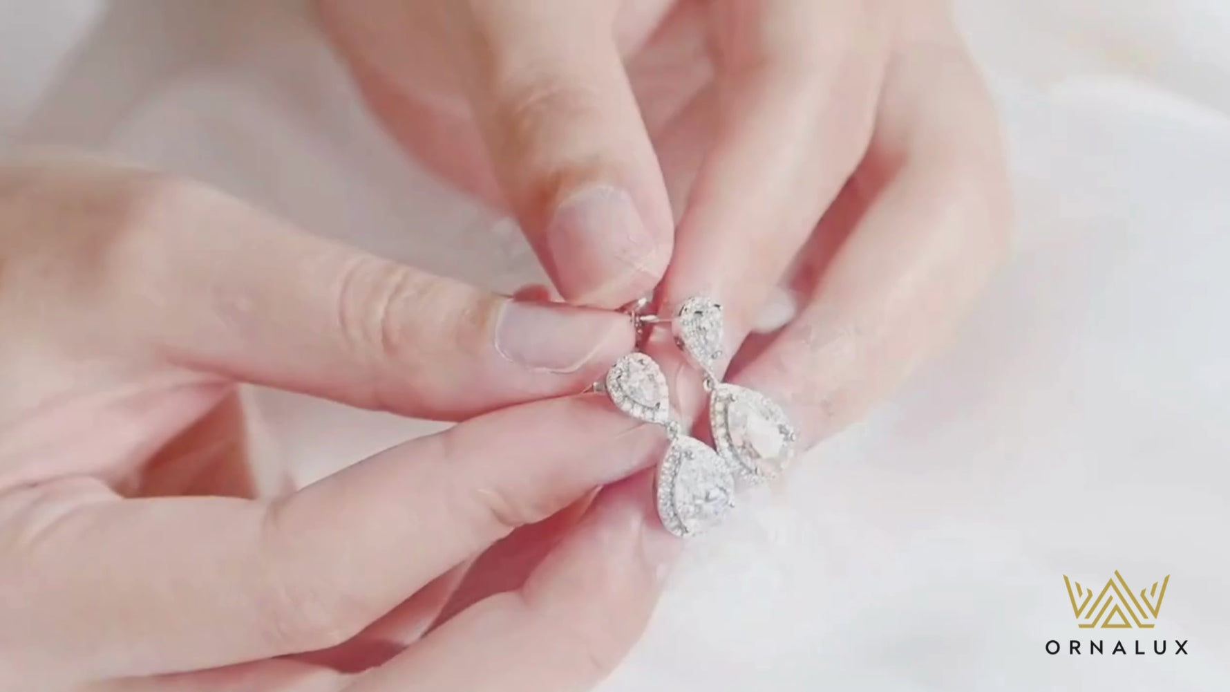 4.17Cttw Moissanite Drop Earrings Pear Cut