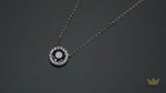 Vintage Black Round Cut Moissanite Halo Pendant 1 Carat