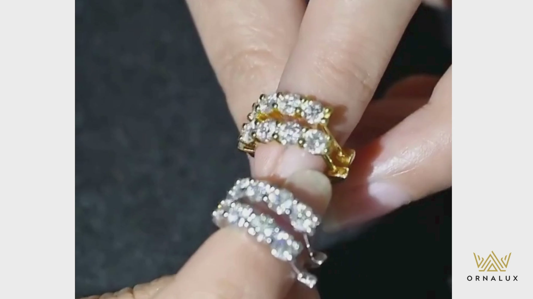 18k 3cttw Moissanite Hoop Earrings