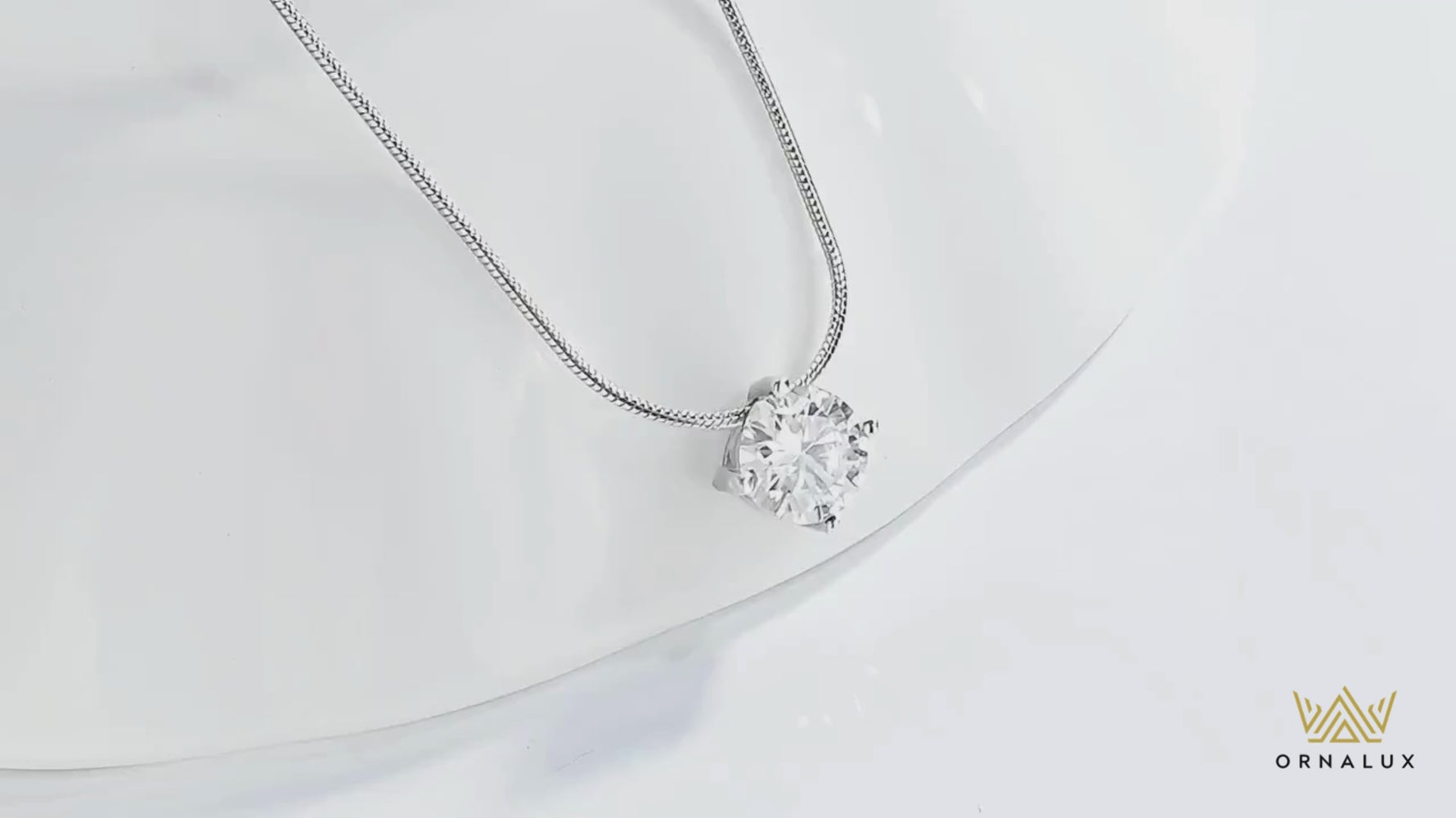 0.5-2CT Certified Moissanite Necklace - Sparkling Lab Diamond
