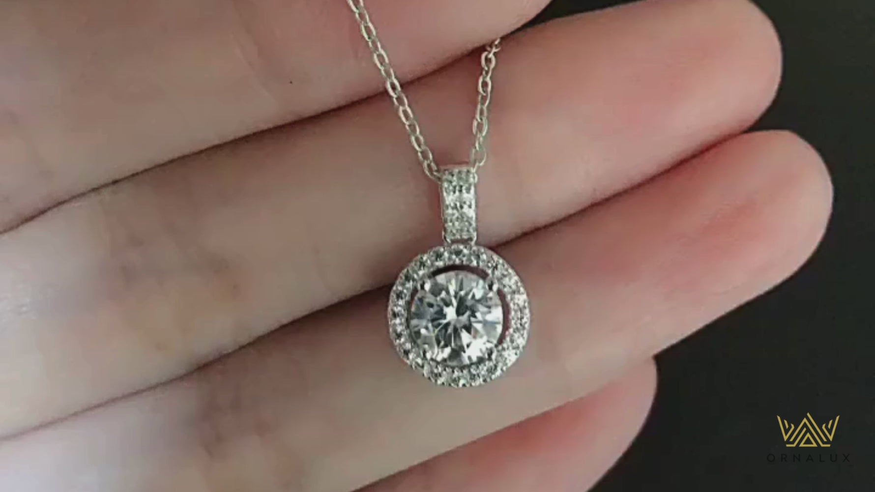 Luxurious Moissanite Necklace - D VVS1 Lab Diamond Pendant