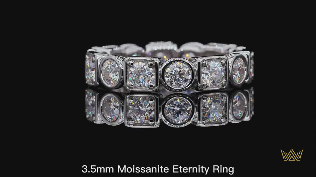 3.5mm D Color Moissanite Wedding Band